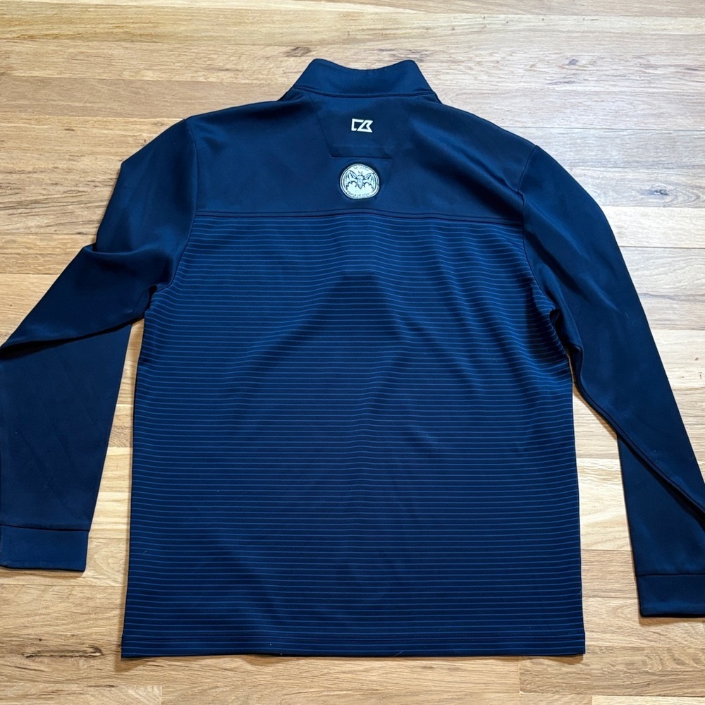 Cutter & Buck Navy Striped Long Sleeve 1/4 Zip Pullover Men’s L - Picture 9 of 12